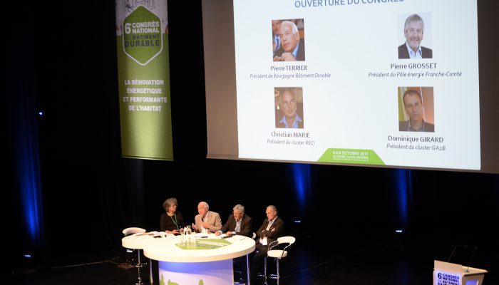 CBD2017-04-10-006 Ouverture du Congrès - Pierre TERRIER, président de Bourgogne Bâtiment Durable - Pierre GROSSET, président du Pôle énergie Franche-Comté - Christian MARIE, président du cluster RECI