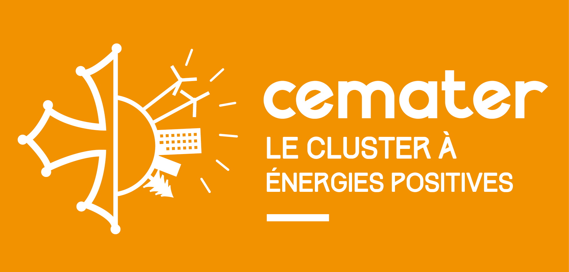 logo cemater + baseline rectangle Frugalité Heureuse et Créative partenaires CNBD 2023